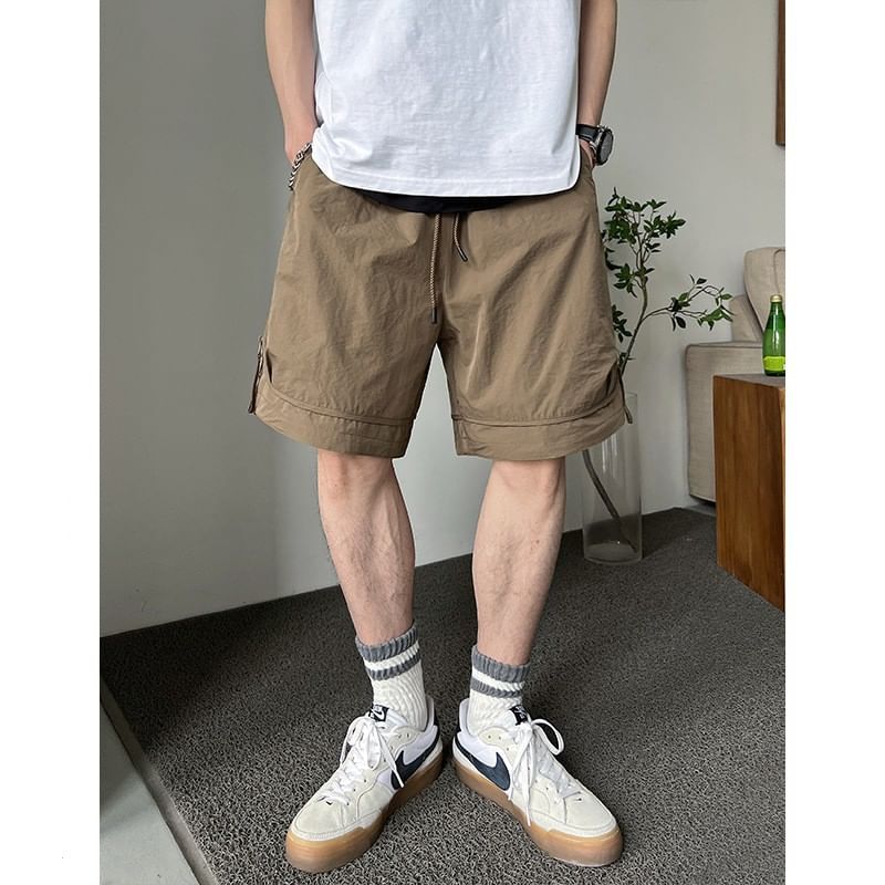 Nightbell - Effen shorts met trekkoord in de taille