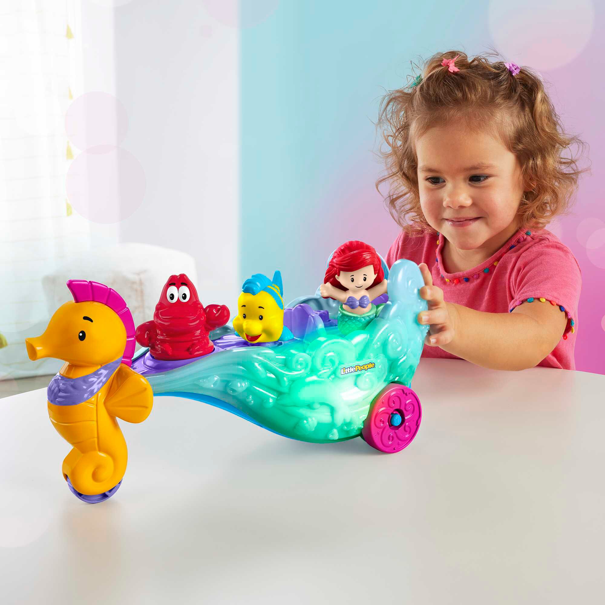 Mattel Spielfigur Little People Disney Prinzessin Ariel Sea Carriage