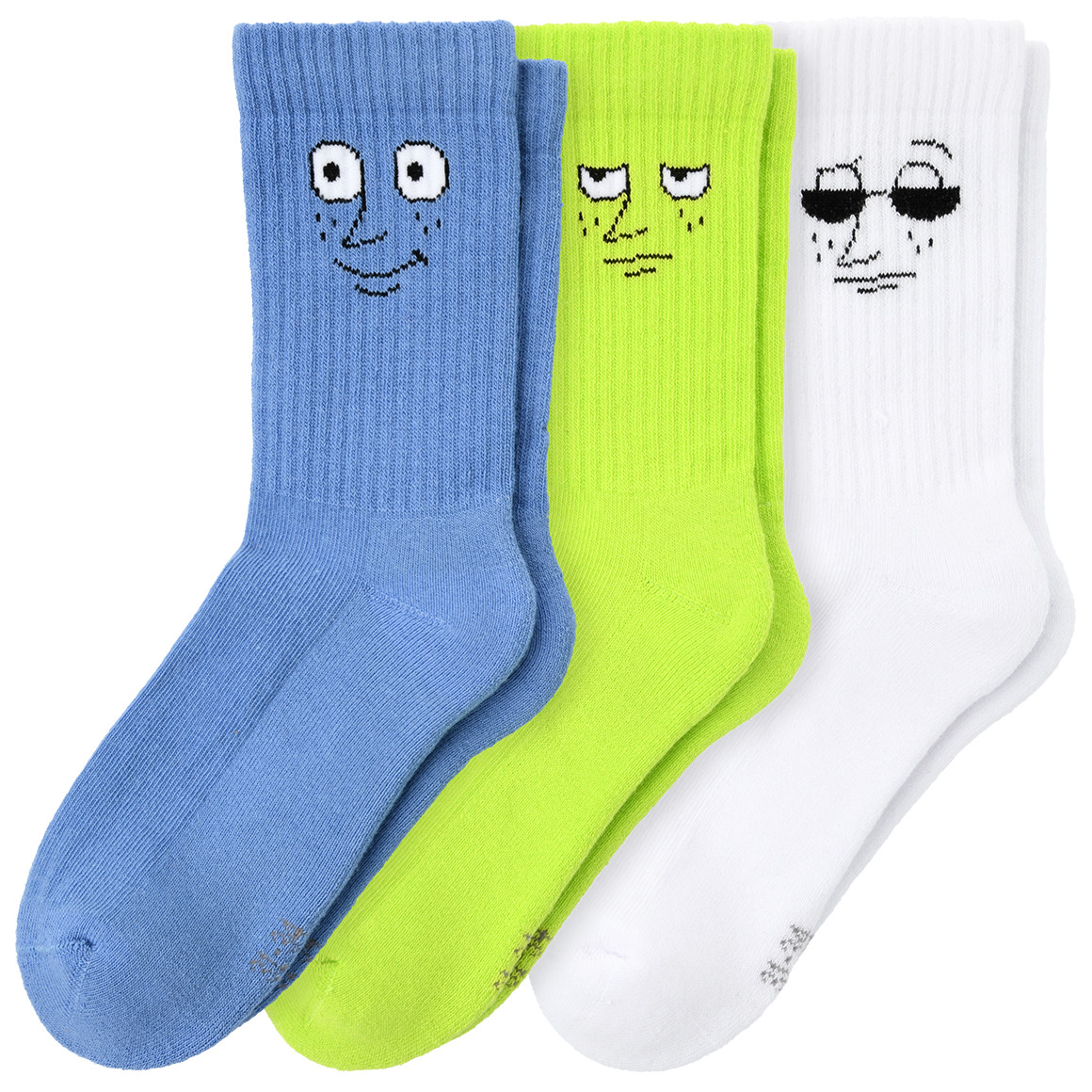 Topolino 3 Paar Jungen Sport-Socken im Set weiss / blau / neongrün