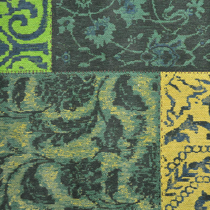 Patchwork vloerkleed - Delany Groen/Geel | Kunstzinnig