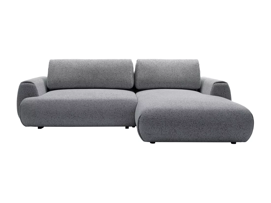 Canapé d'angle droit convertible en tissu texturé gris MONELIA