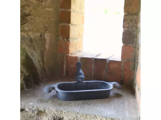 Mangeoire à oiseaux abreuvoir jardin fonte grise 26cm