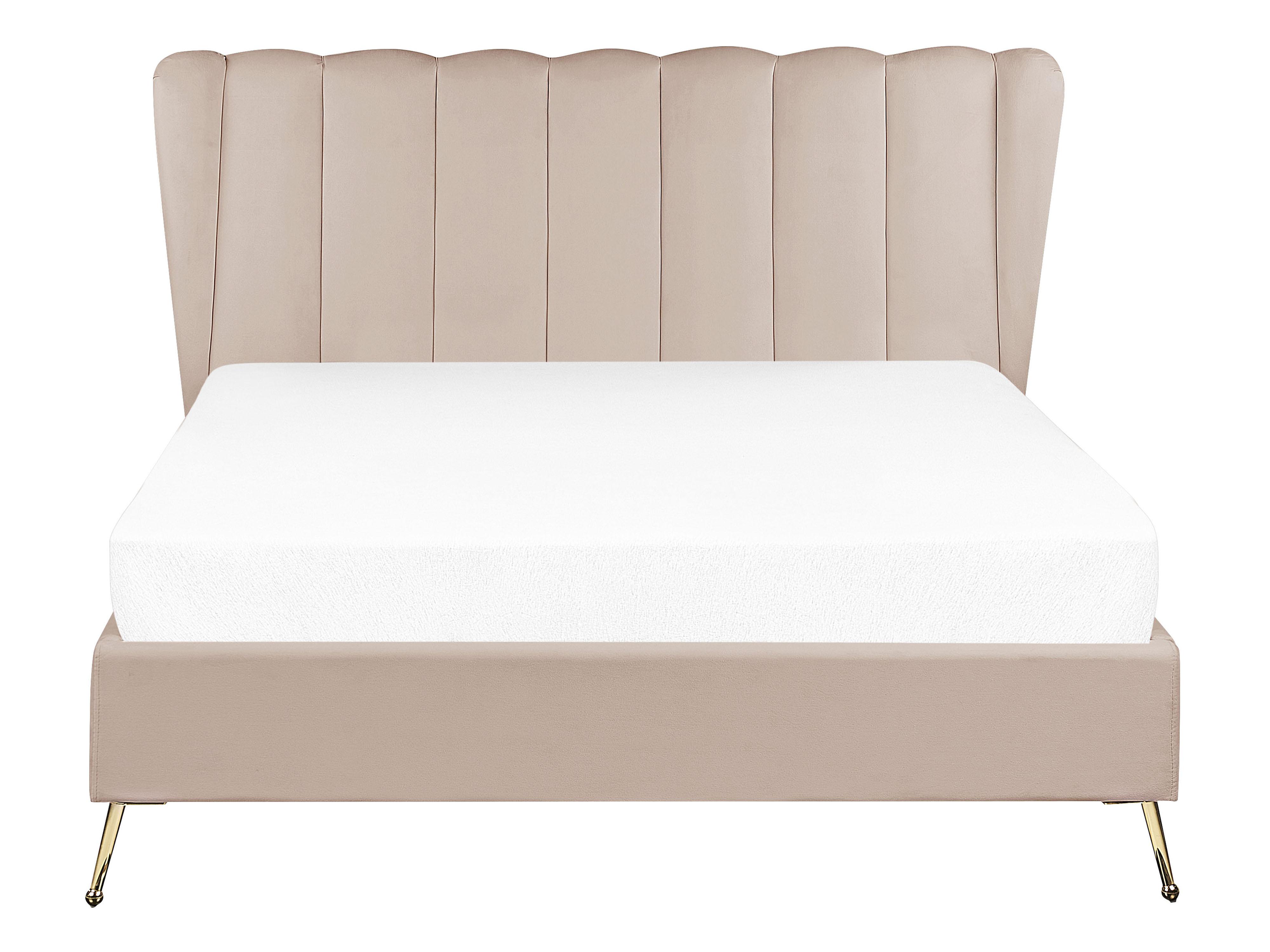 Bed Fluweel MIRIBEL 140 x 200 cm Taupe