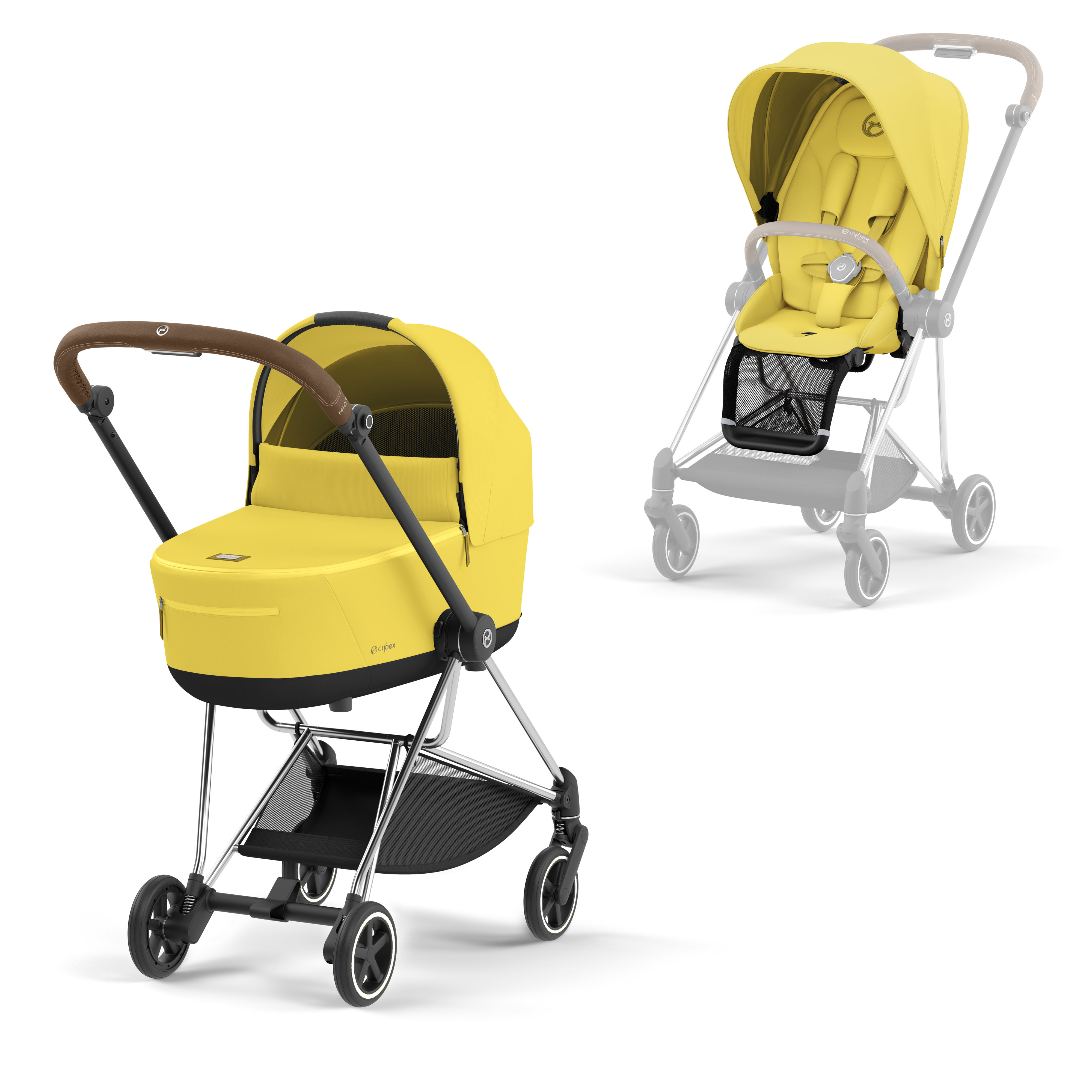cybex PLATINUM Kombikinderwagen New Mios Chrome Brown Mustard Yellow