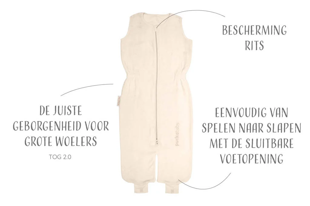Bag Kidz teddy winter peuterslaapzak ecru