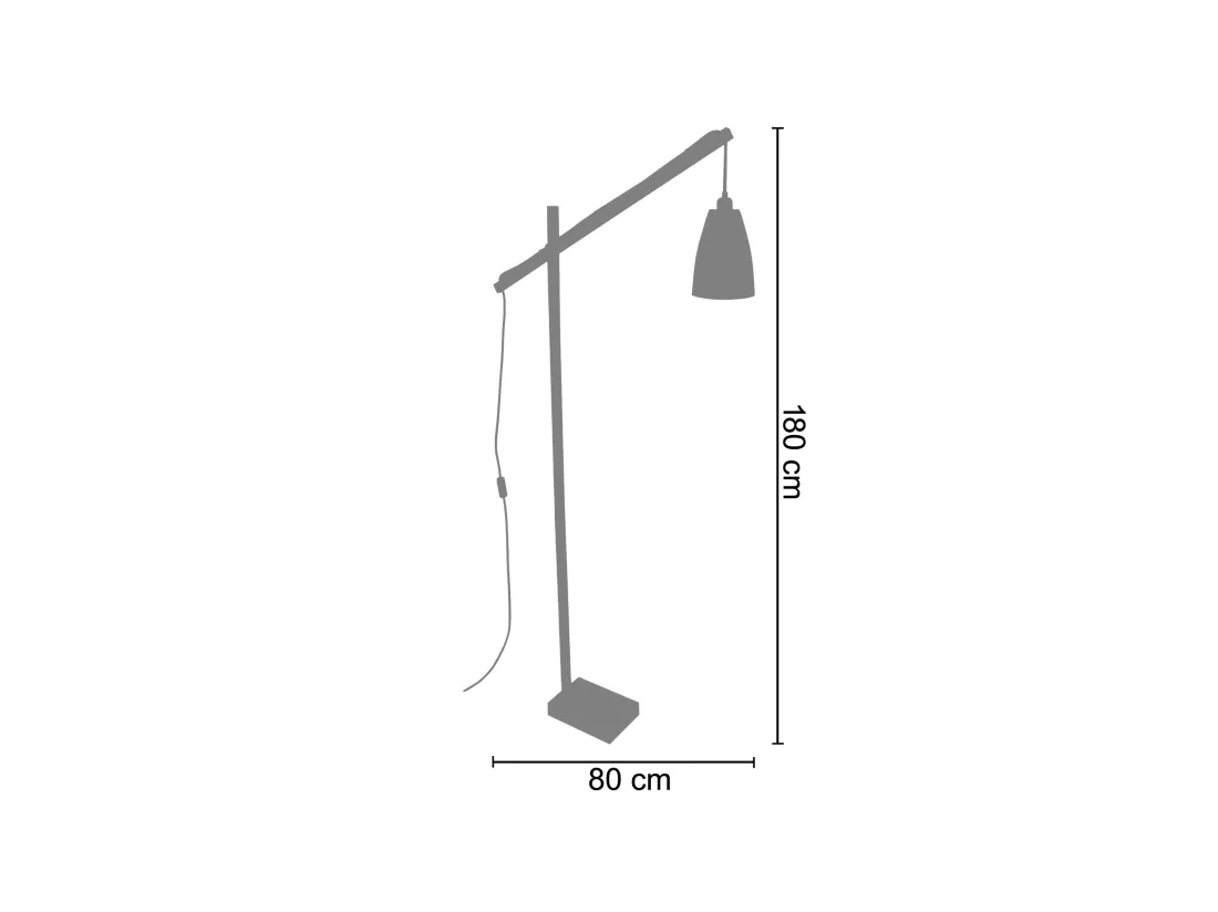 PILORI LARSEN - lampadaire liseuse articulé bois naturel et aluminium