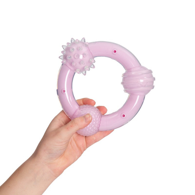 Brinquedo para mastigar Zeus Duo Three Rings para cães, 15 cm, lilás, aroma de coco