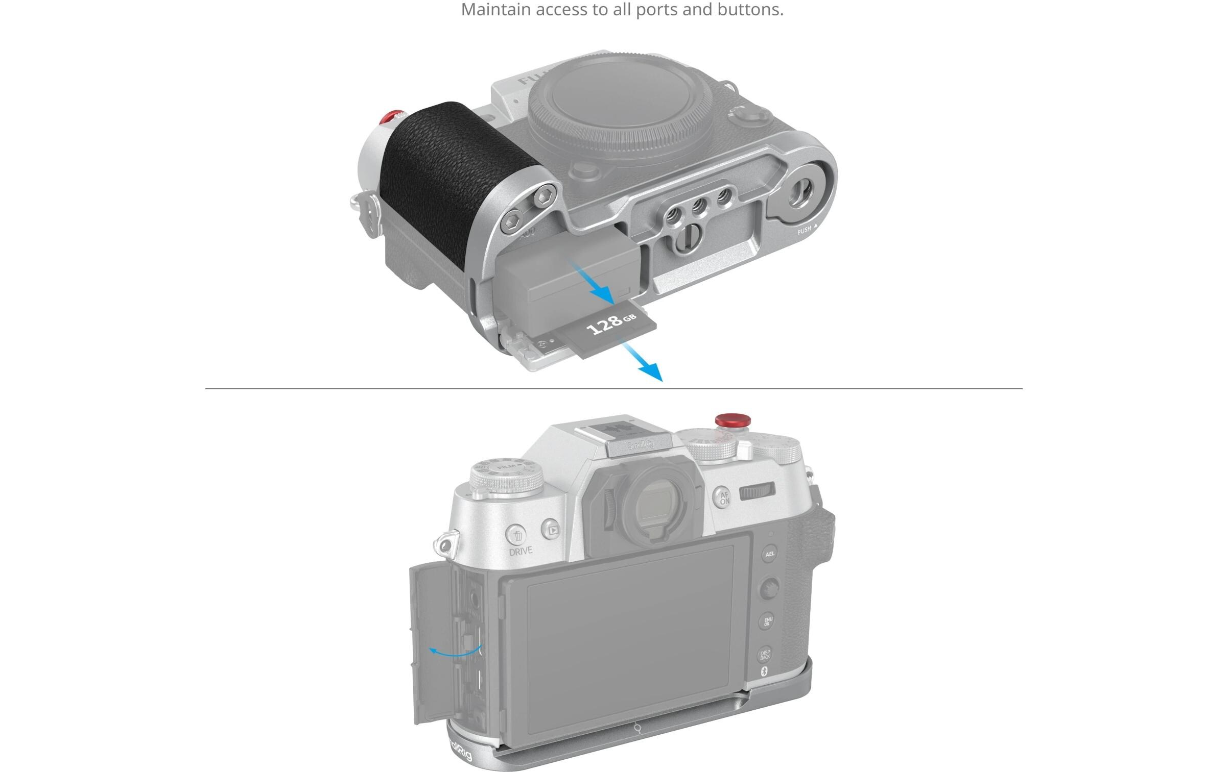 L-Winkel Silikonhandgriff FUJIFILM X-T50 - SilberVerbessert die Handhabung und bietet Anschlussmöglichkeiten