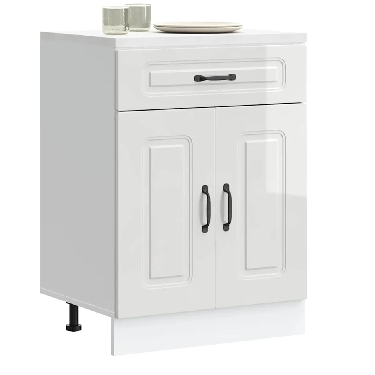 vidaXL Armoire cuisine - Kalmar blanc brillant