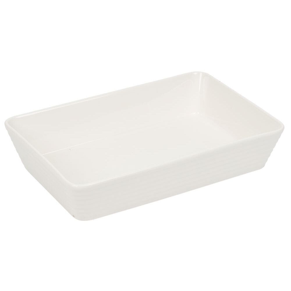 Plat rectangulaire cuisson four x3 céramique blanc