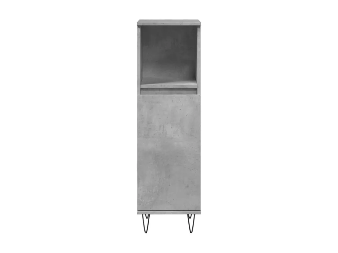 Armoire de salle de bain gris béton 30x30x100 cm
