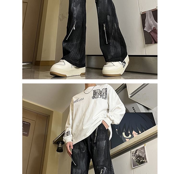 Savenne - Hoge taille tie-dye flared jeans