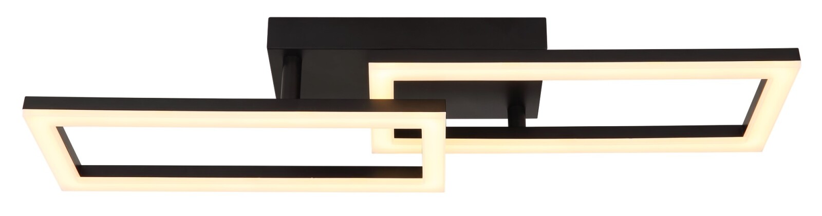 LED-Deckenleuchte - schwarz matt - opal - 2-flammig