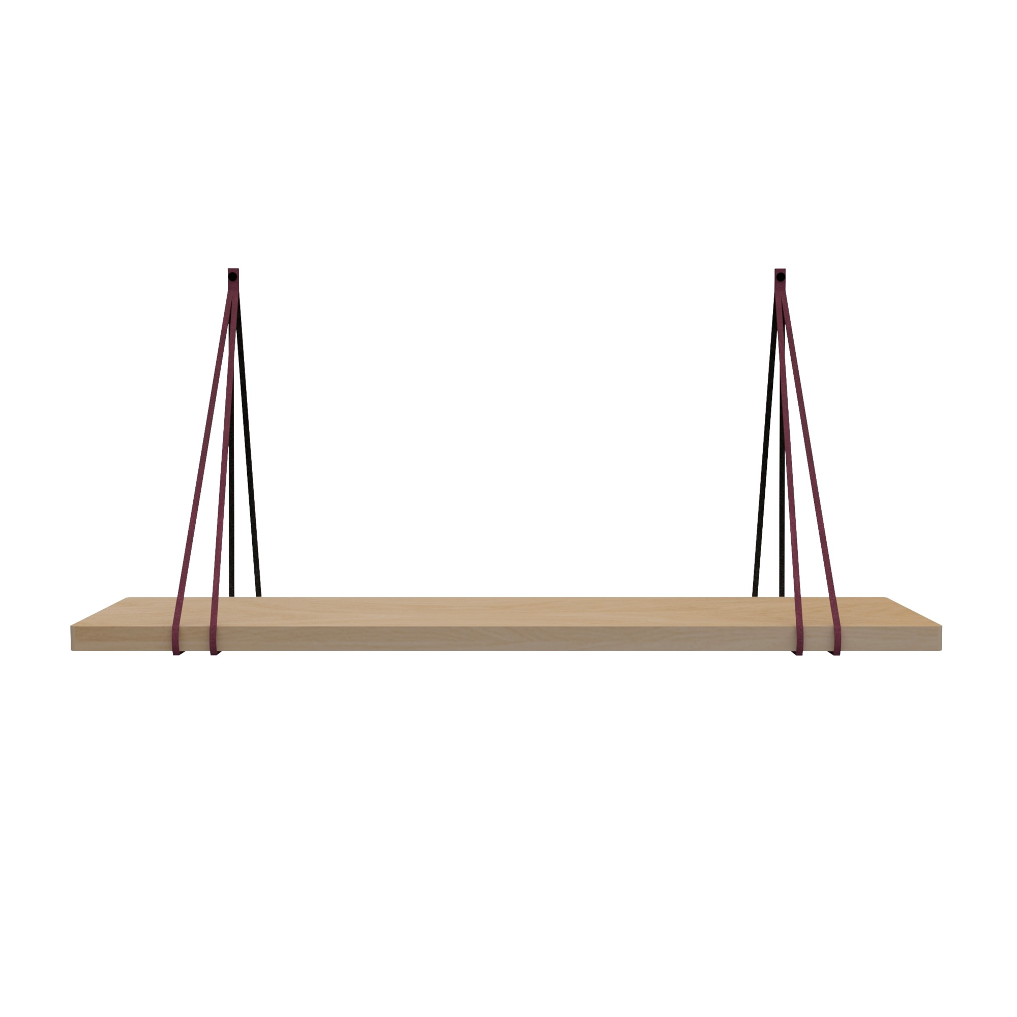 Leren split-plankdragers Bordo - 2 stuks