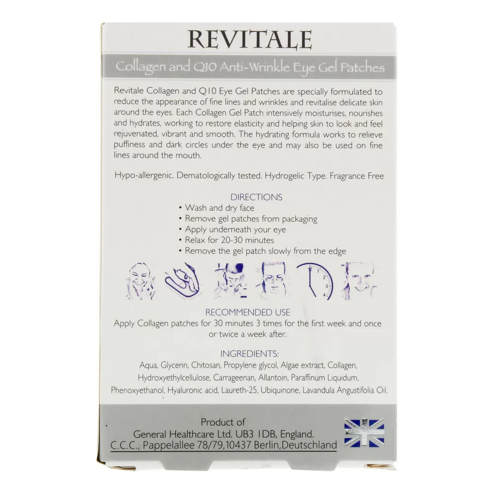 Revitale Collagen & Q10 Anti Wrinkle Eye Gel Patches - 10 stk.
