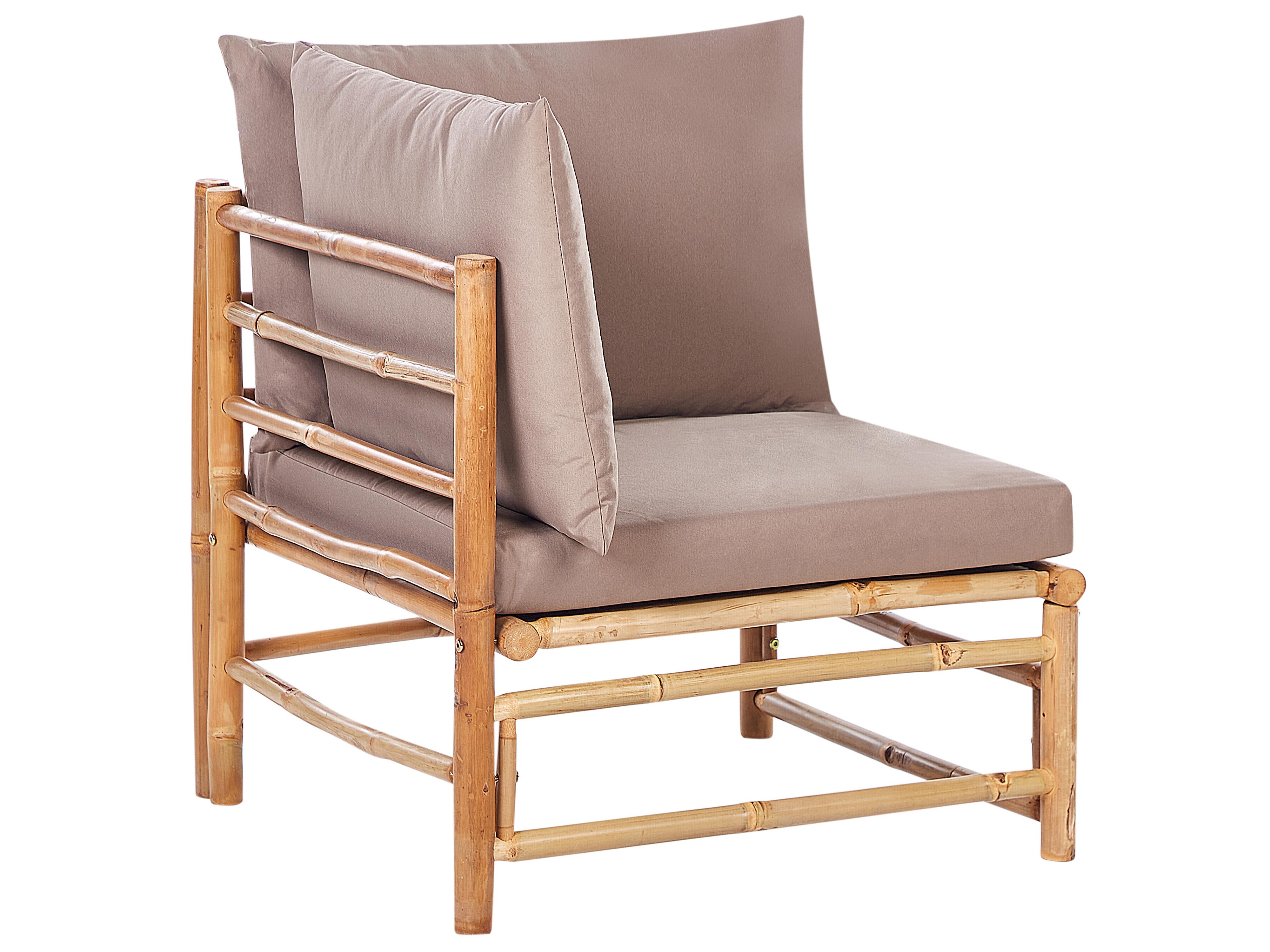 Loungeset met tafel 6-zits CERRETO linkszijdig Bamboehout Taupe