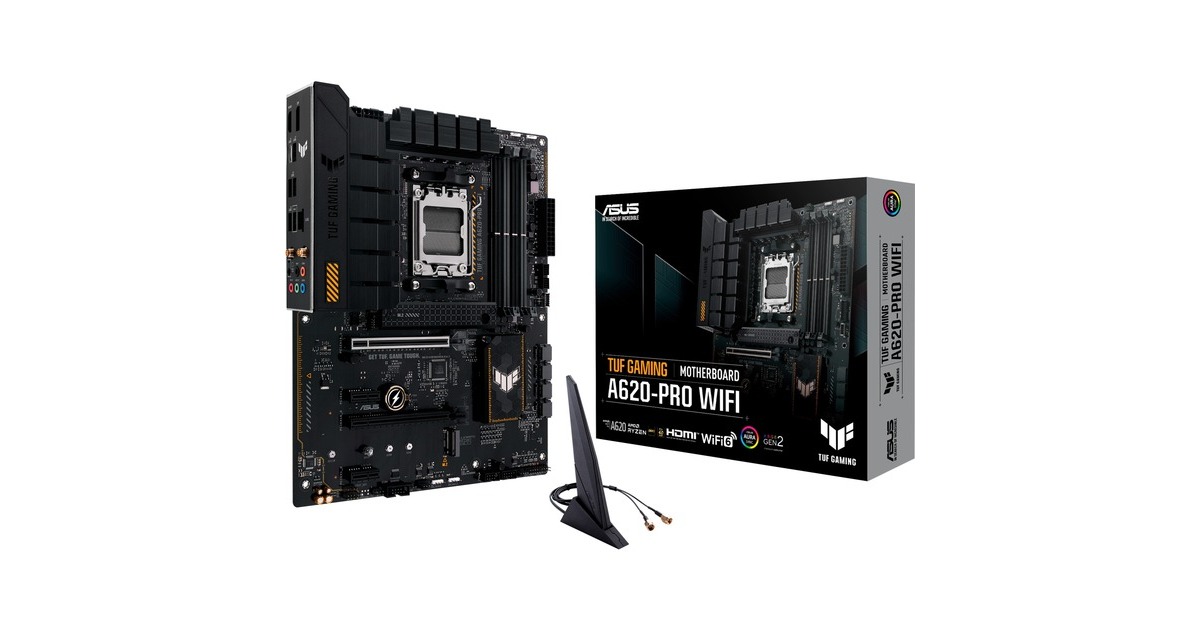 ASUSTUF GAMING A620-PRO WIFI socket AM5 moederbord  (RAID, Gb-LAN, WLAN, Sound, ATX)