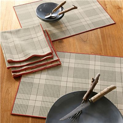 Linge de table à carreaux - BECQUET CRÉATION