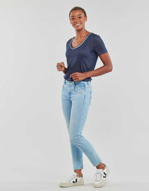 Only - ONLDORIT S/S V-NECK SHINE TOP JRS - Marine