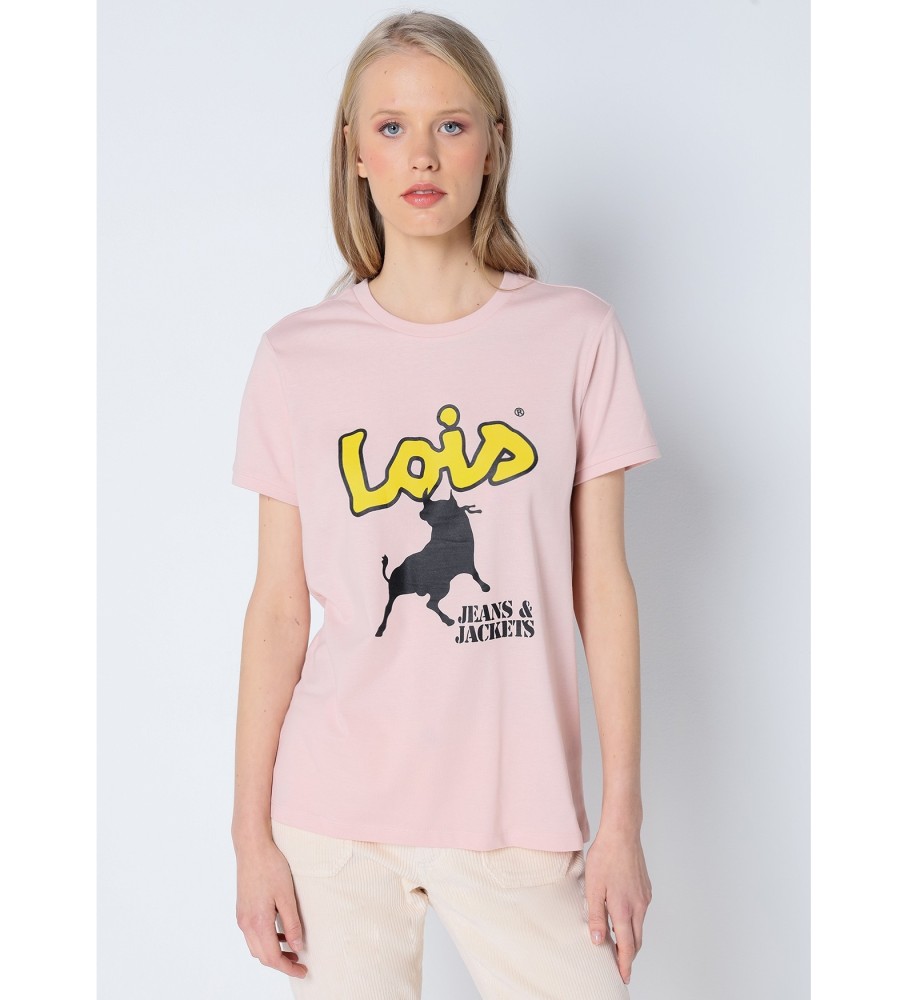 Camiseta de manga curta com estampa Lois Pink