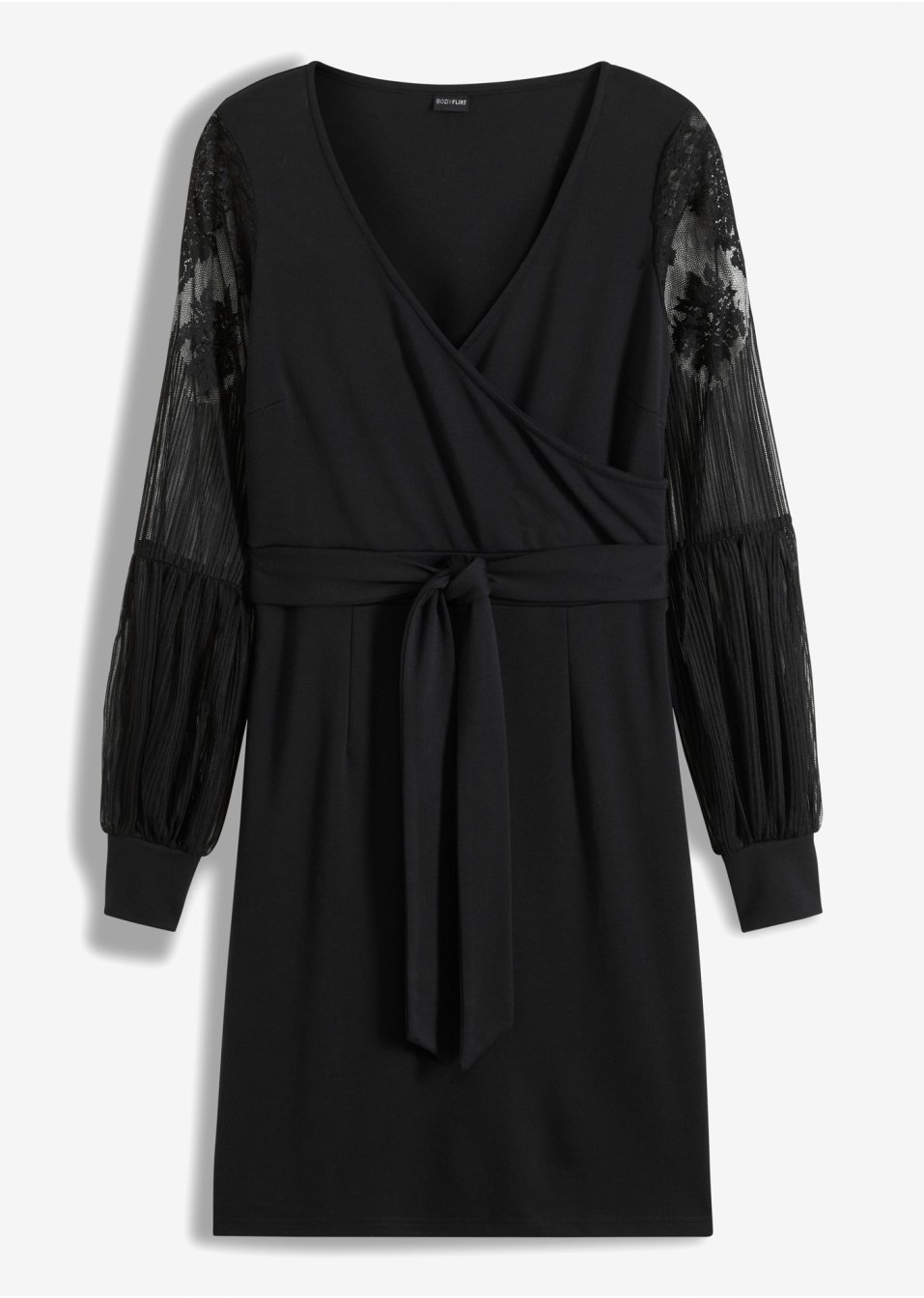 Robe en jersey à manches dentelle