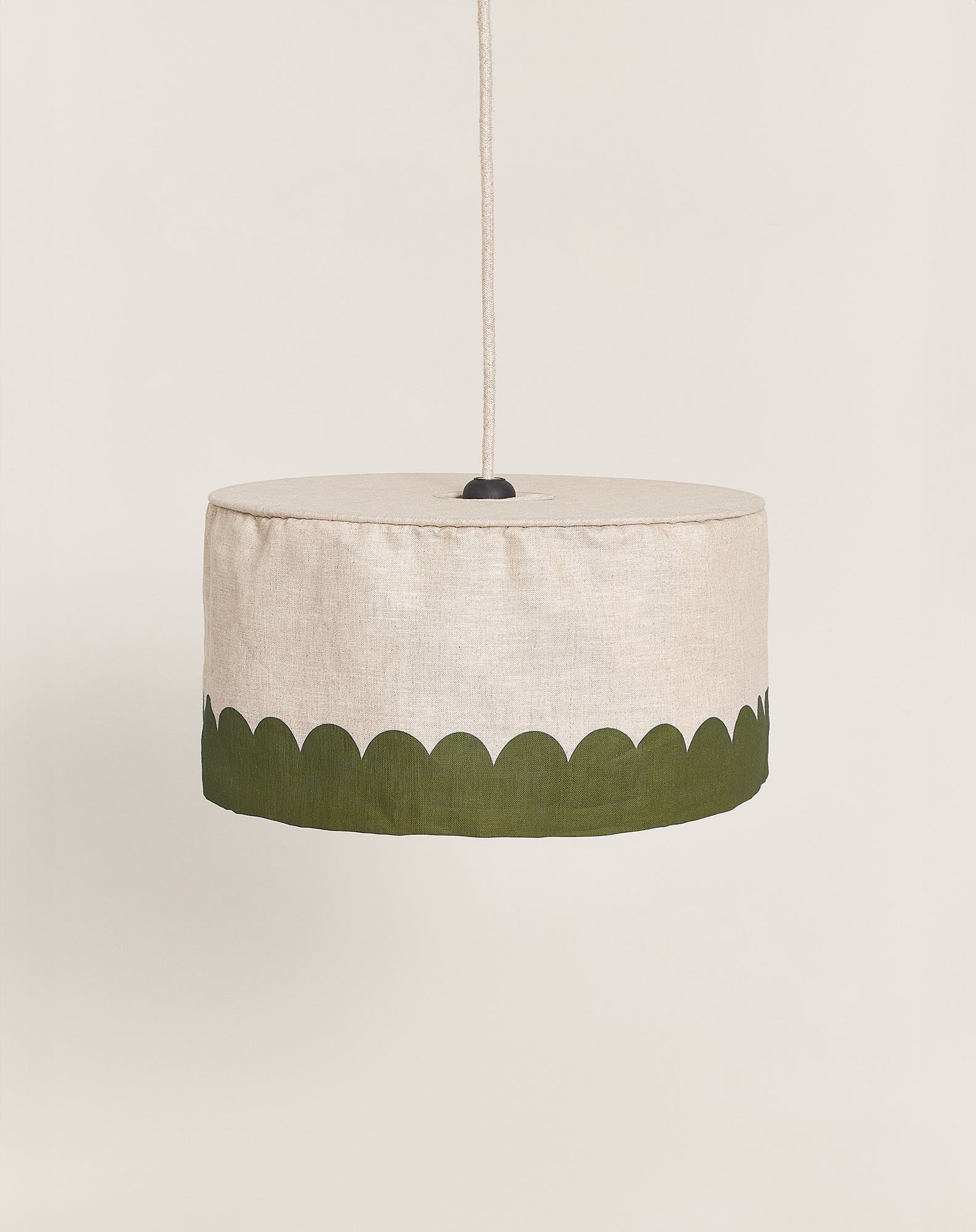 Abat-jour en lin pour suspension diam. 40cm vibes | Vert