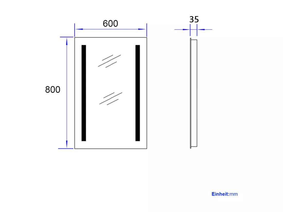 EMKE Miroir lumineux salle de bain 60x80cm, Miroir LED salle de bain, Miroir avec l'éclairage, Lumière blanche froide