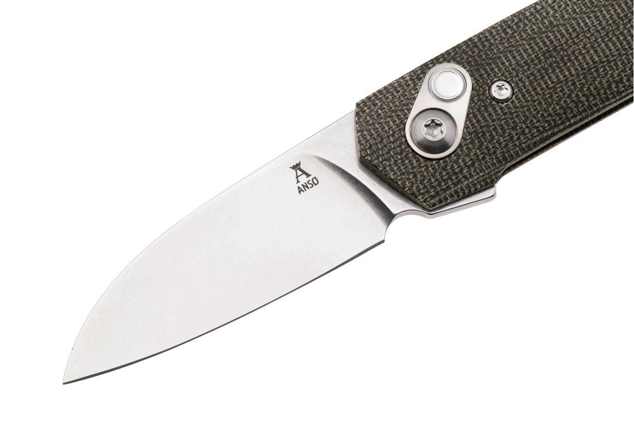 Ansø of Denmark Aros AROS-GM, Stonewashed RWL34, Green Micarta zakmes, Jens Ansø design