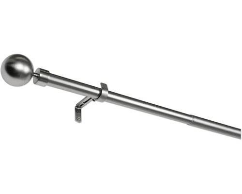 Uitschuifbare gordijnroedeset Habito, RVS-look, 200-370 cm, Ø 25/28 mm