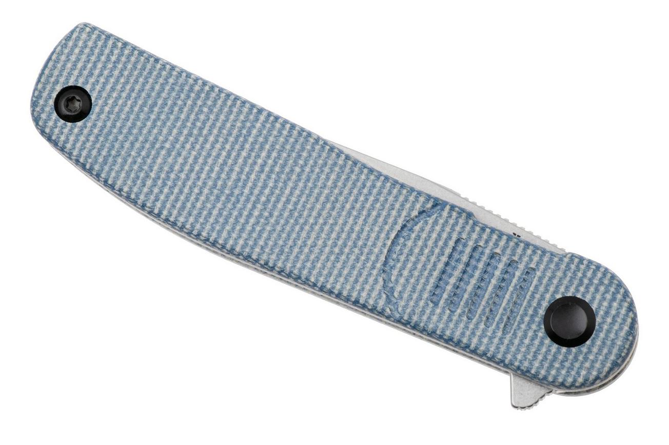 Tenable Knives Einar T2072A2 Stonewashed Nitro-V, Blue Micarta, zakmes, Justin Lundquist design