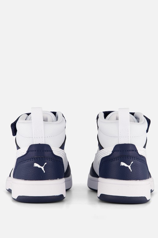 Puma Rebound v6 Mid Sneakers blauw Imitatieleer