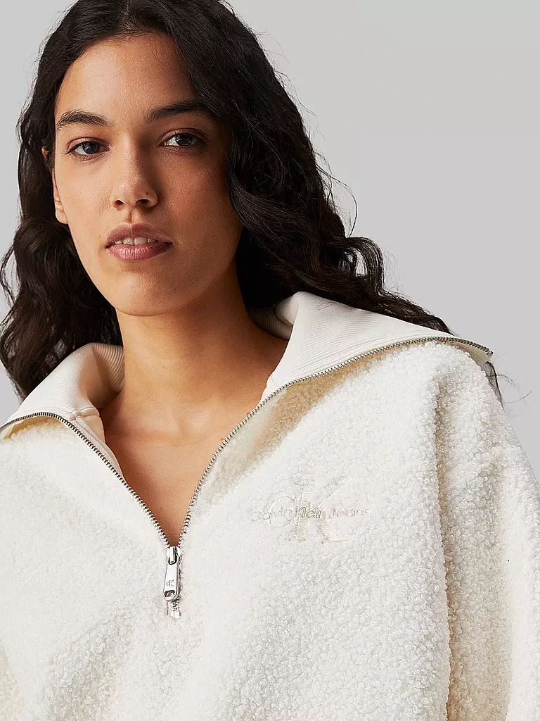 CALVIN KLEIN JEANS Jacke in Felloptik creme