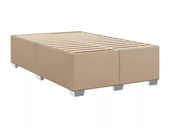 Sommier tapissier matelas cappuccino 120x190cm similicuir