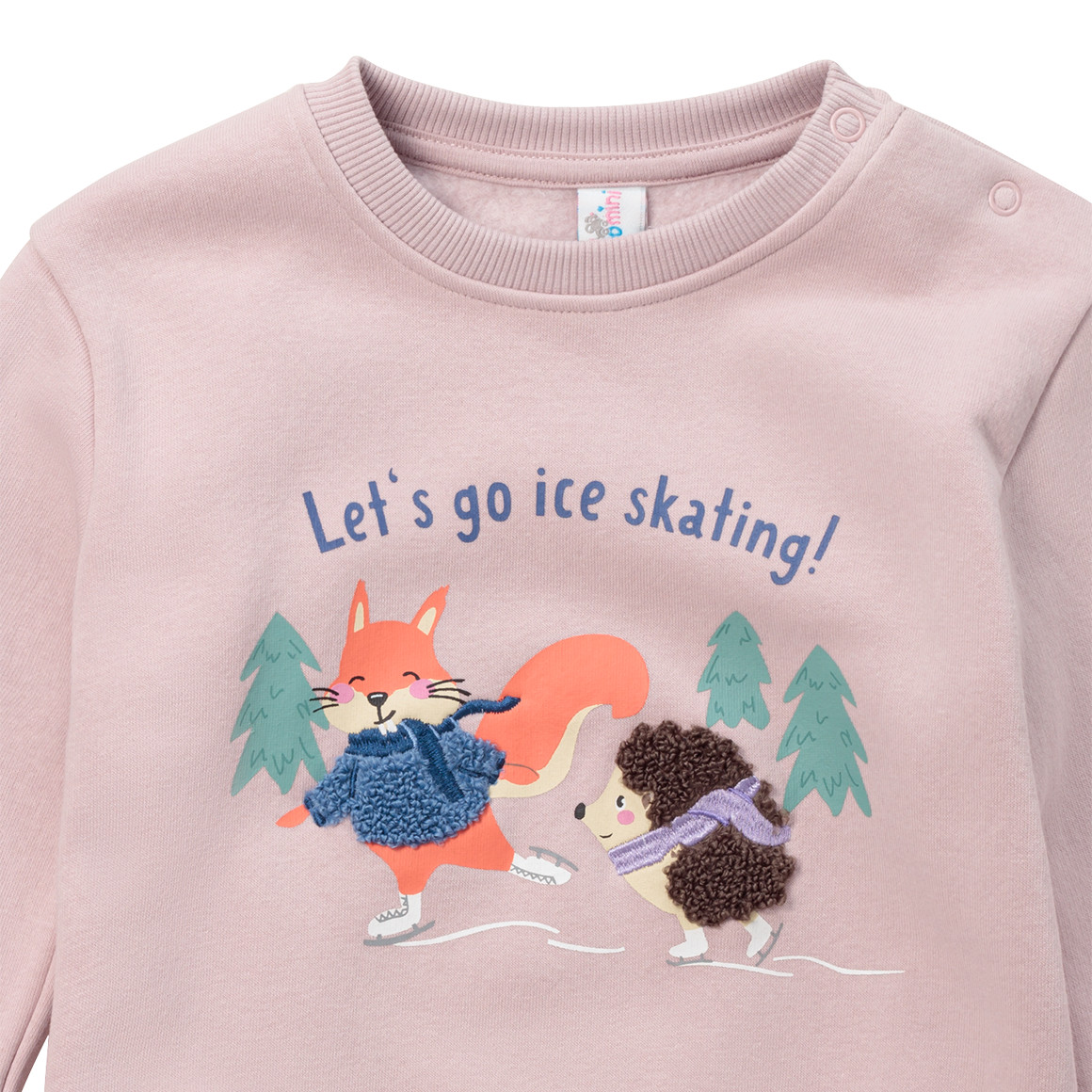 Topomini Baby Sweatshirt mit Frottee-Applikation hellrosa