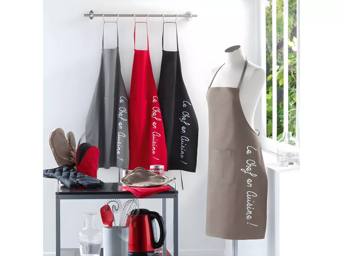 Tablier de cuisine avec poche Cuistot gris