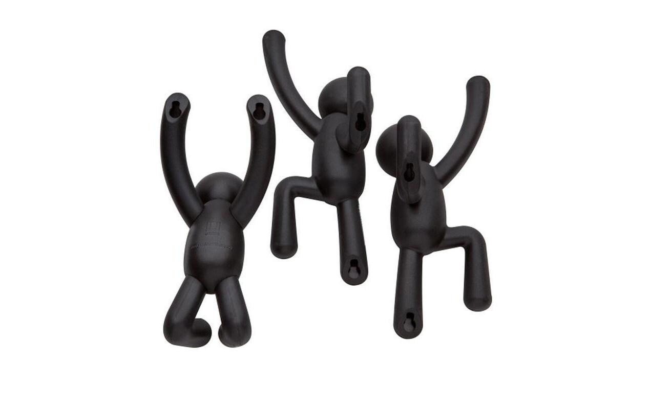 Wandhaken Buddy Schwarz, KunststoffWand-Kleiderhaken