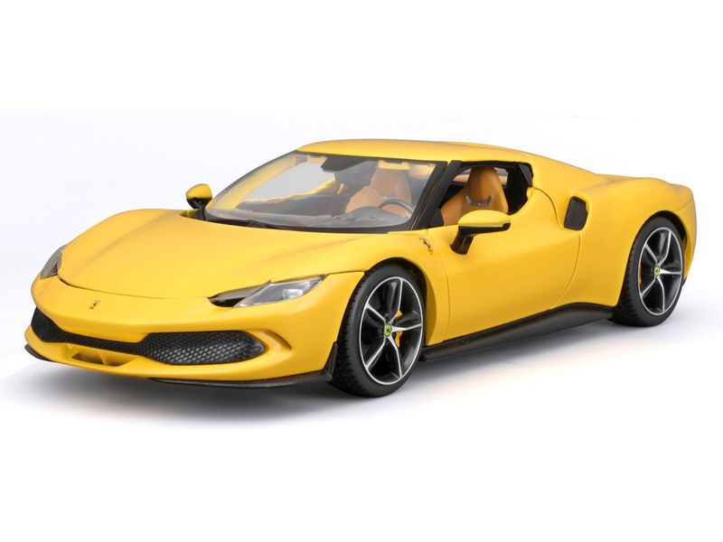 BBurago Ferrari R&P 296 GTB Gelb 1:18 Sammlermodell im Massstab 1:18