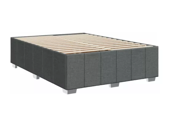 Sommier à lattes de lit avec matelas Gris foncé 160x200cm Tissu