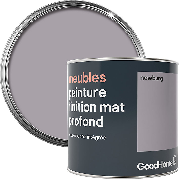 Peinture de rénovation meubles GoodHome gris Newburg mat profond 0,5L