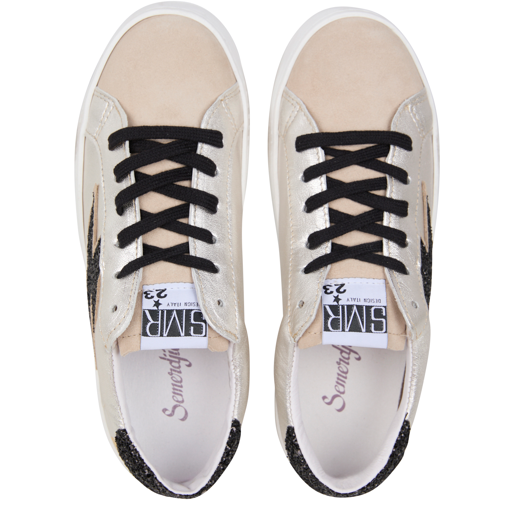 MAYA - Baskets basses en cuir mélangé | Beige