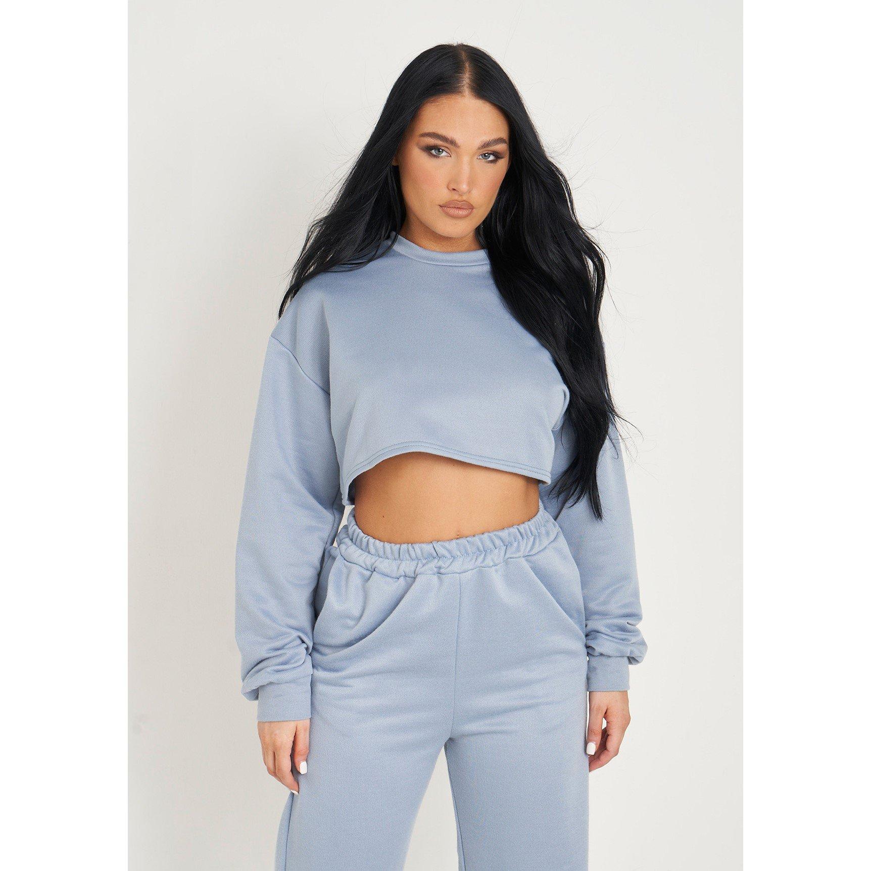 Missy Empire Cropped Loopback Sweatshirt