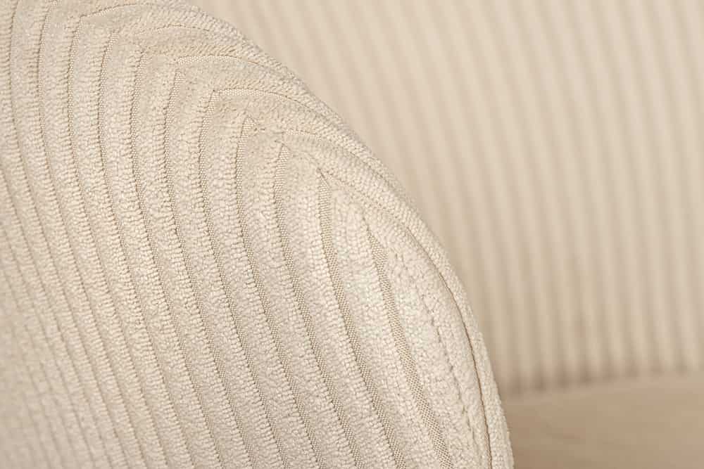 Design Stuhl LYON beige Cord schwarze Metallbeine