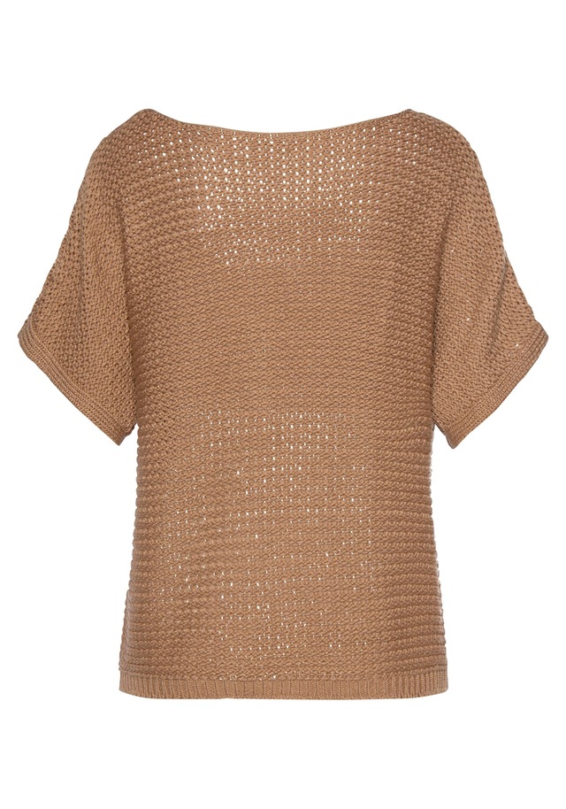 LASCANA Kurzarmpullover , in luftigem Ajourstrick, Strickpullover, sommerlich