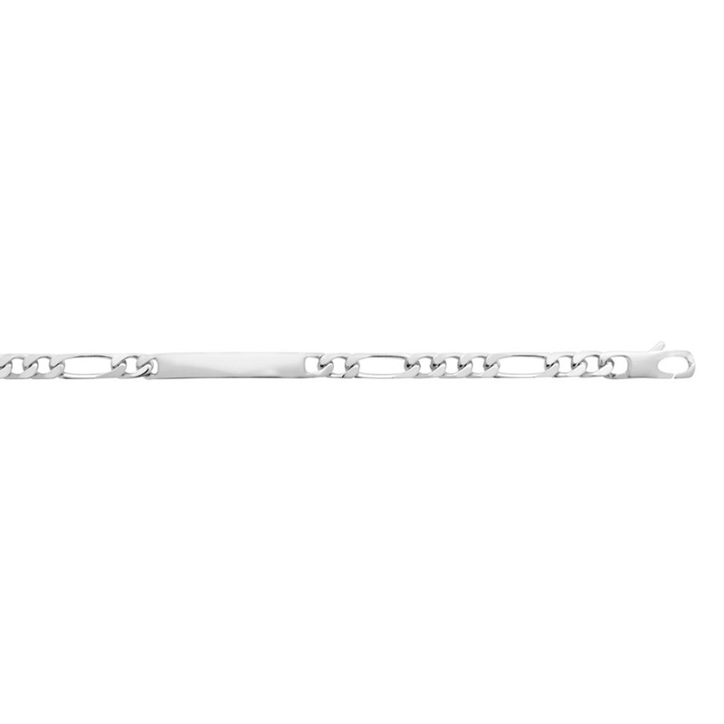 Gourmette Homme - Argent 925 - Cheval alternée 1+3 - Largeur : 6 mm - Longueur : 20 cm