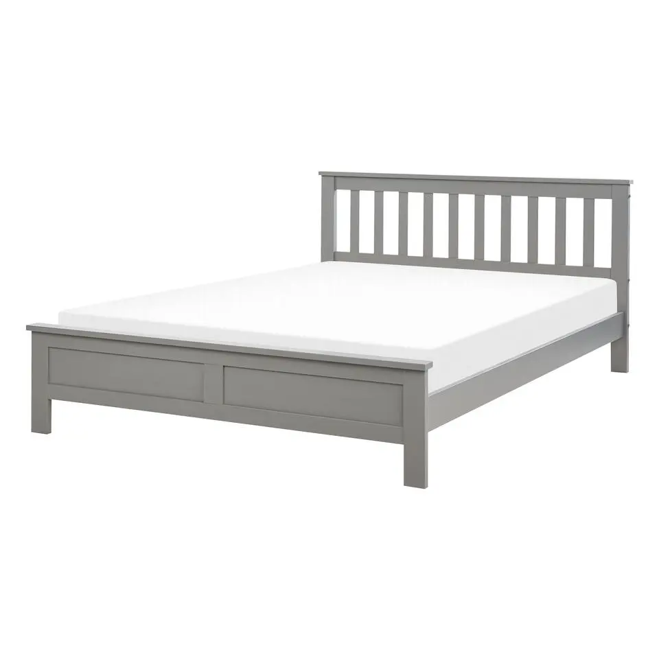 MAYENNE - Tweepersoonsbed - Grijs - 140 x 200 cm - Dennenhout