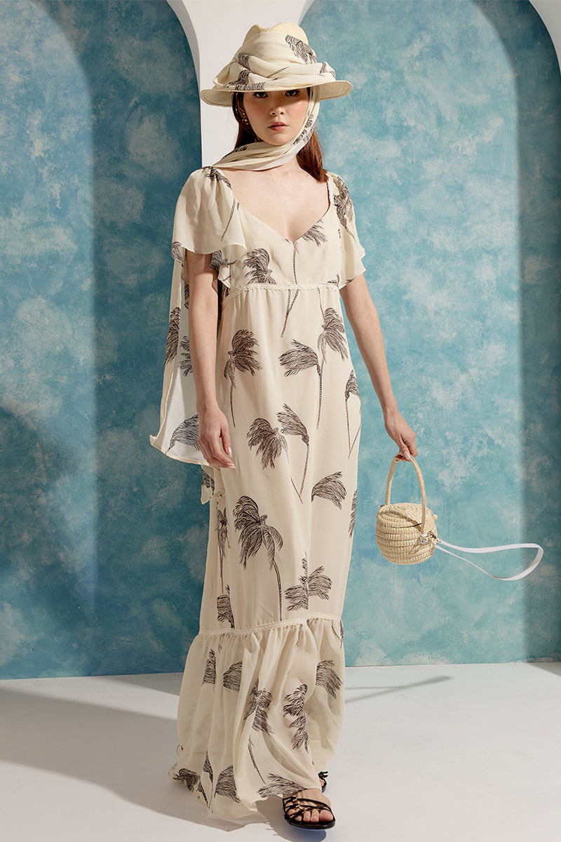 Robe à manches à volants