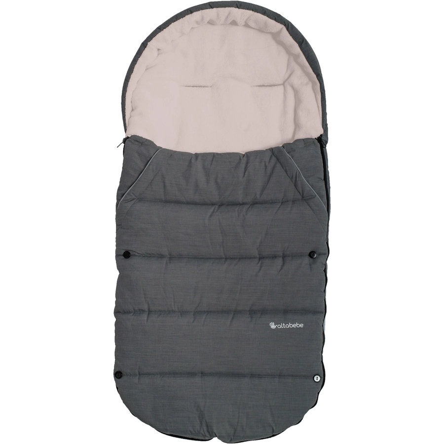 Altabebe Winterfußsack für Kinderwagen und Buggy Dunkelgrau Rosa