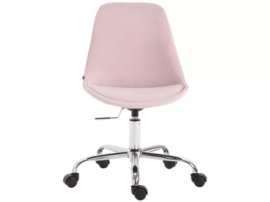 Chaise de bureau - Velours & Métal chromé - Rose - Toulouse