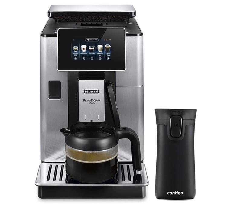 DELONGHI Primadonna Soul ECAM 610.75.MB Carafe à café + Mug Contigo OFFERT Garantie 5 ans Coloris:Argent