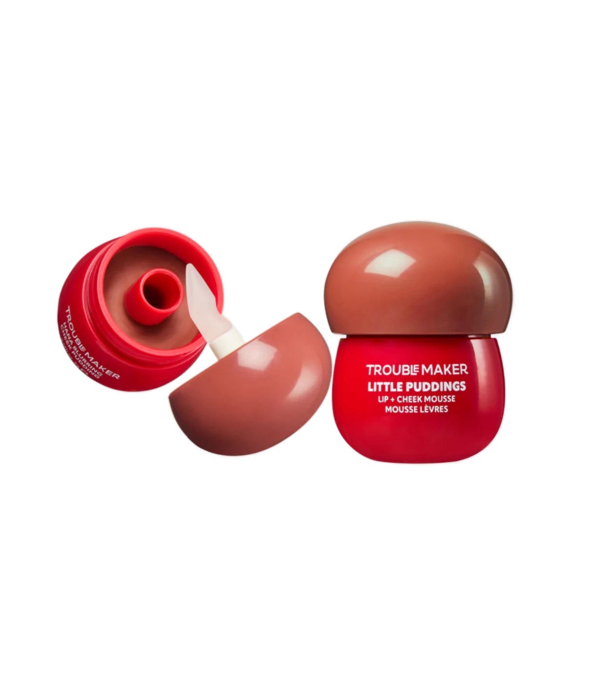 Trouble Maker - Mousse para lábios e bochechas Little Pudding - Mochi Nude Brown